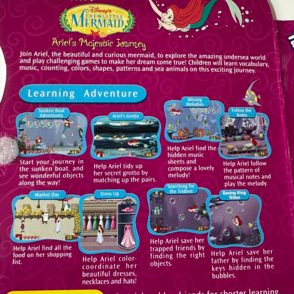 V.Smile NEW Disney Princess Little Mermaid Vtech Smartridge Majestic Journey - Picture 3 of 5